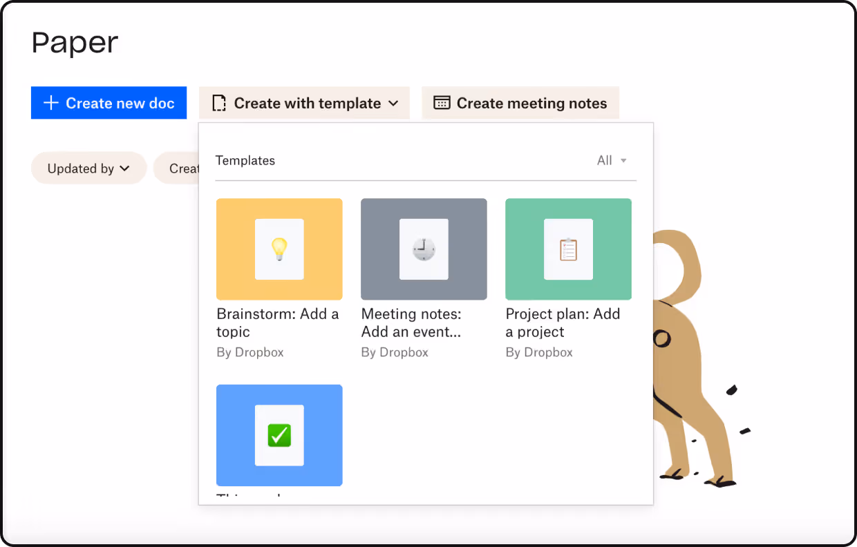Dropbox Paper templates