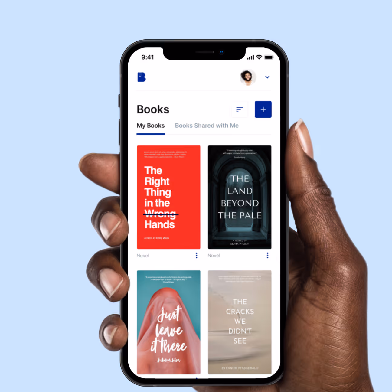 Blooksy book library on a phone